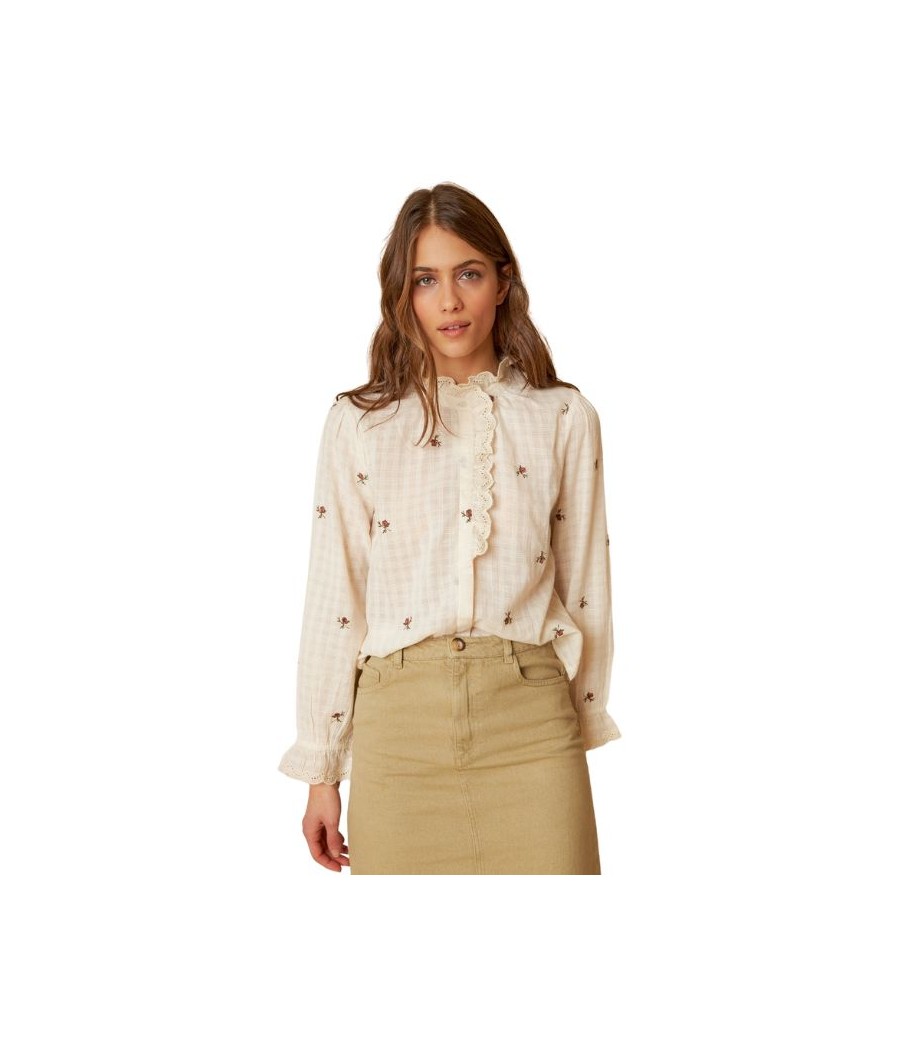 Camisa Gasa Beige Detalles Indi & Cold