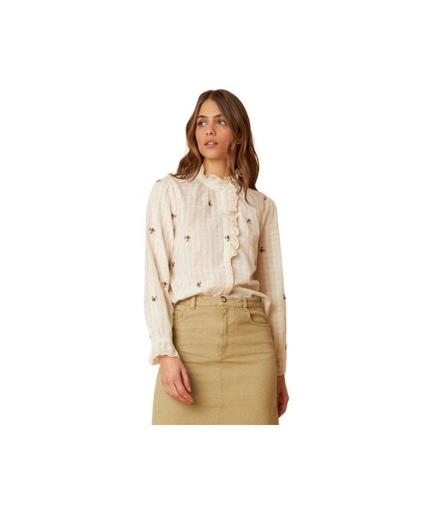 Camisa Gasa Beige Detalles Indi & Cold