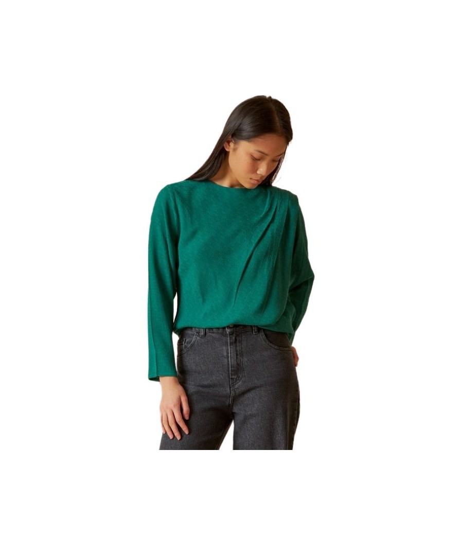 Blusa Detalles Drapeados Verde Indi & Cold