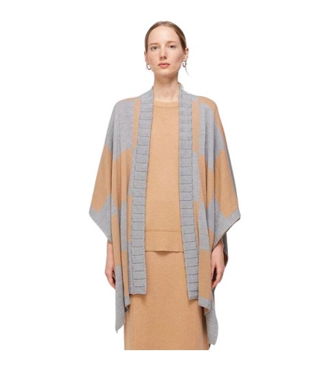 Poncho Jacquard Tubulard Gris