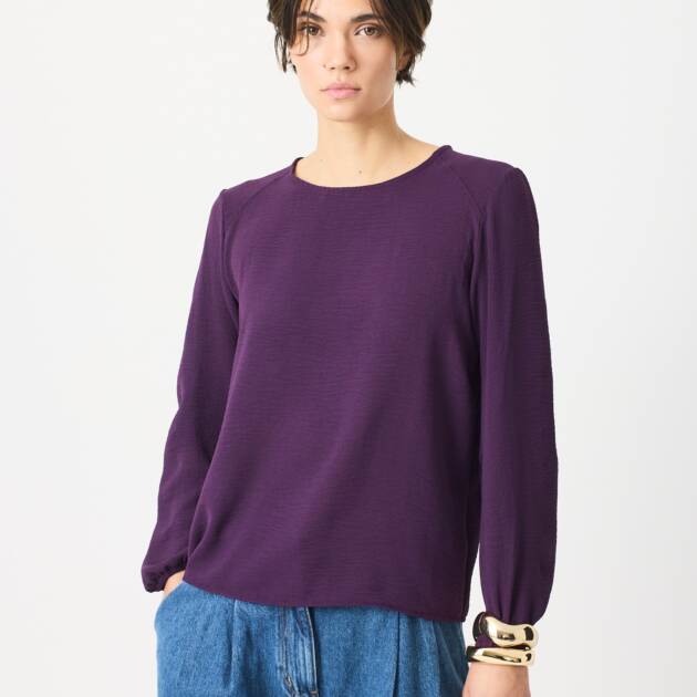 Blusa Cuello Redondo Morado