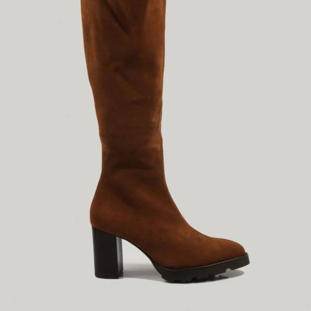 Bota Alta Chocolate Miss Elastic