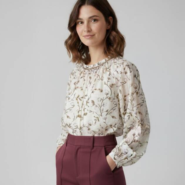 Camisa Marrón Estampado