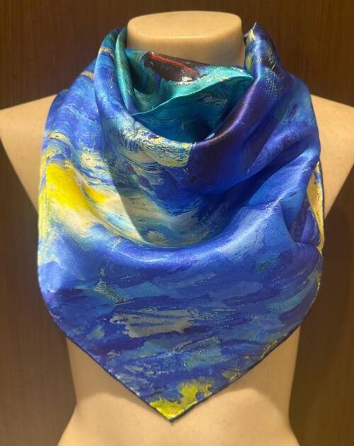 Pañuelo Seda "barcos de pesca" 90X90