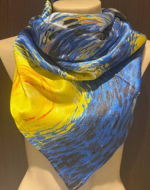 Pañuelo Seda "La noche estrellada" 90X90