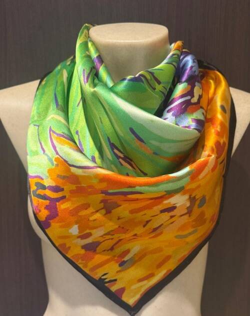 Pañuelo Seda "lirios" 90X90