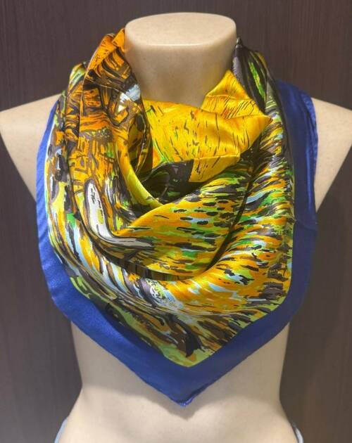 Pañuelo Seda "terraza de café" 90X90