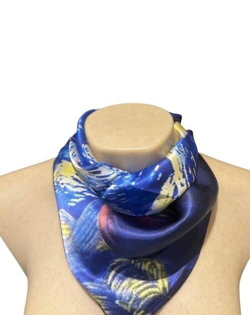 Pañuelo Seda Noche Estrellada 53x53