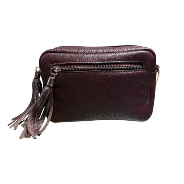 Bandolera Piel Granate