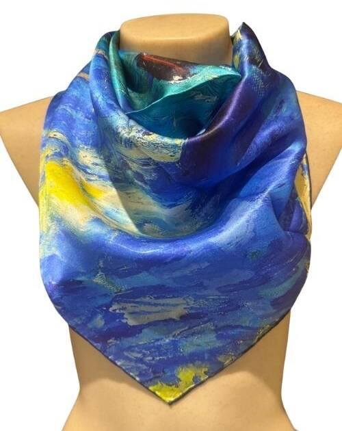 Pañuelo Seda "barcos de pesca" 90X90