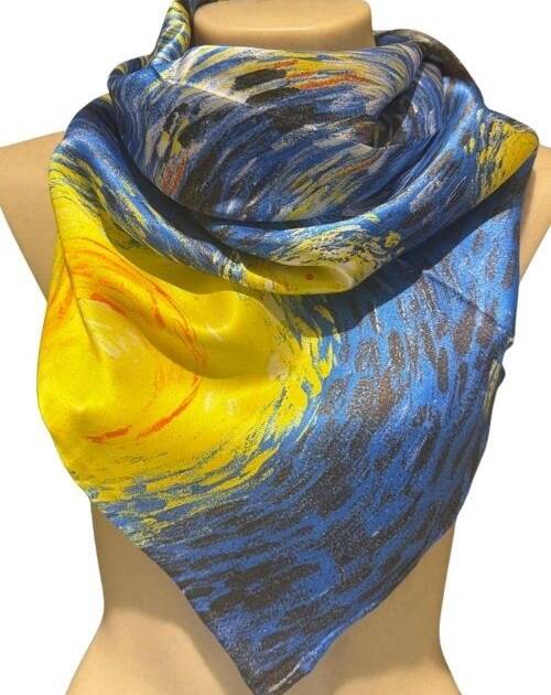 Pañuelo Seda "La noche estrellada" 90X90