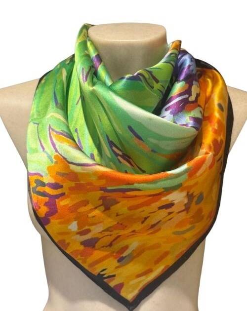 Pañuelo Seda "lirios" 90X90