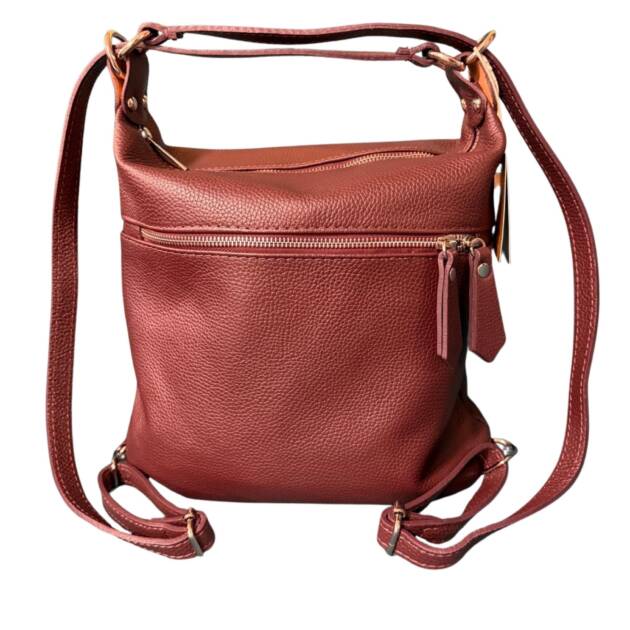 Bolso/Mochila Piel Granate