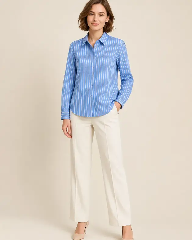 Camisa Rústica Azul Rayas