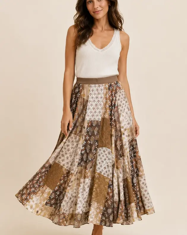 Falda Liocell Estampado